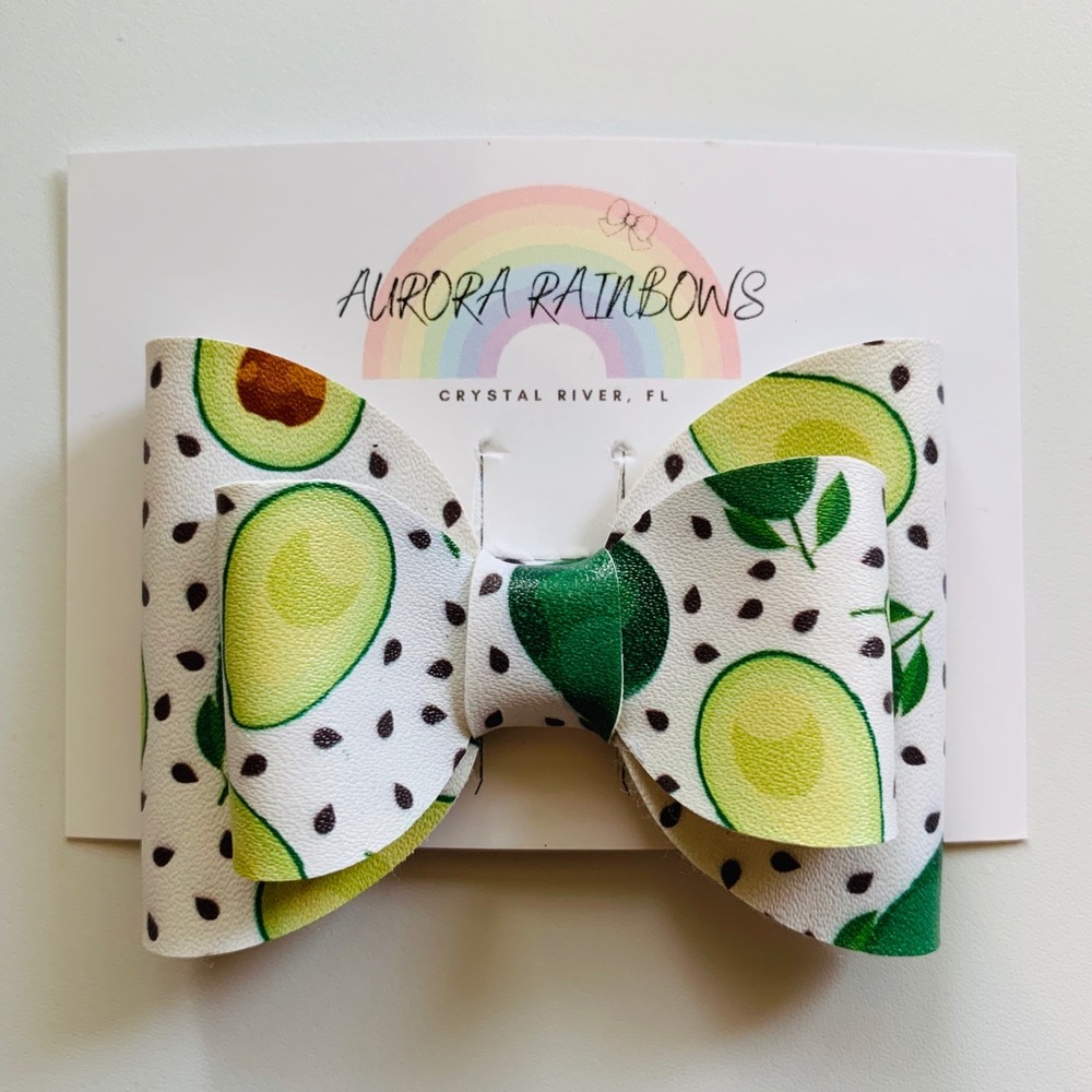Avocado Vegan Faux Leather bow or headband
